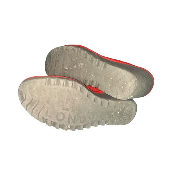 Fly London Yaff Red Peep Toe Wedge Sandals Women’s Size 9 - Picture 6 of 8